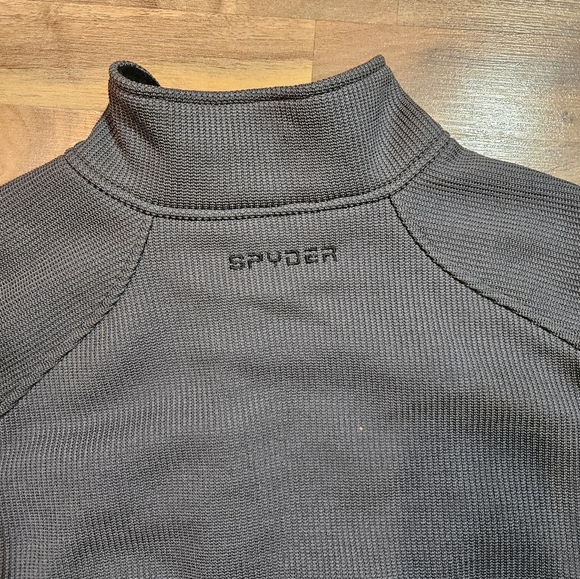 SPYDER MEN'S L WAFFLE KNIT FLEECE 1/4 ZIP RIBBED MOCK NECK PULLOVER JACKET - Picture 10 of 10